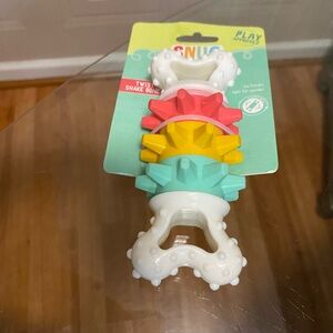 Twist & Shake Groan Bone with Rubber Teeth Cleaners by Snugarooz 6”